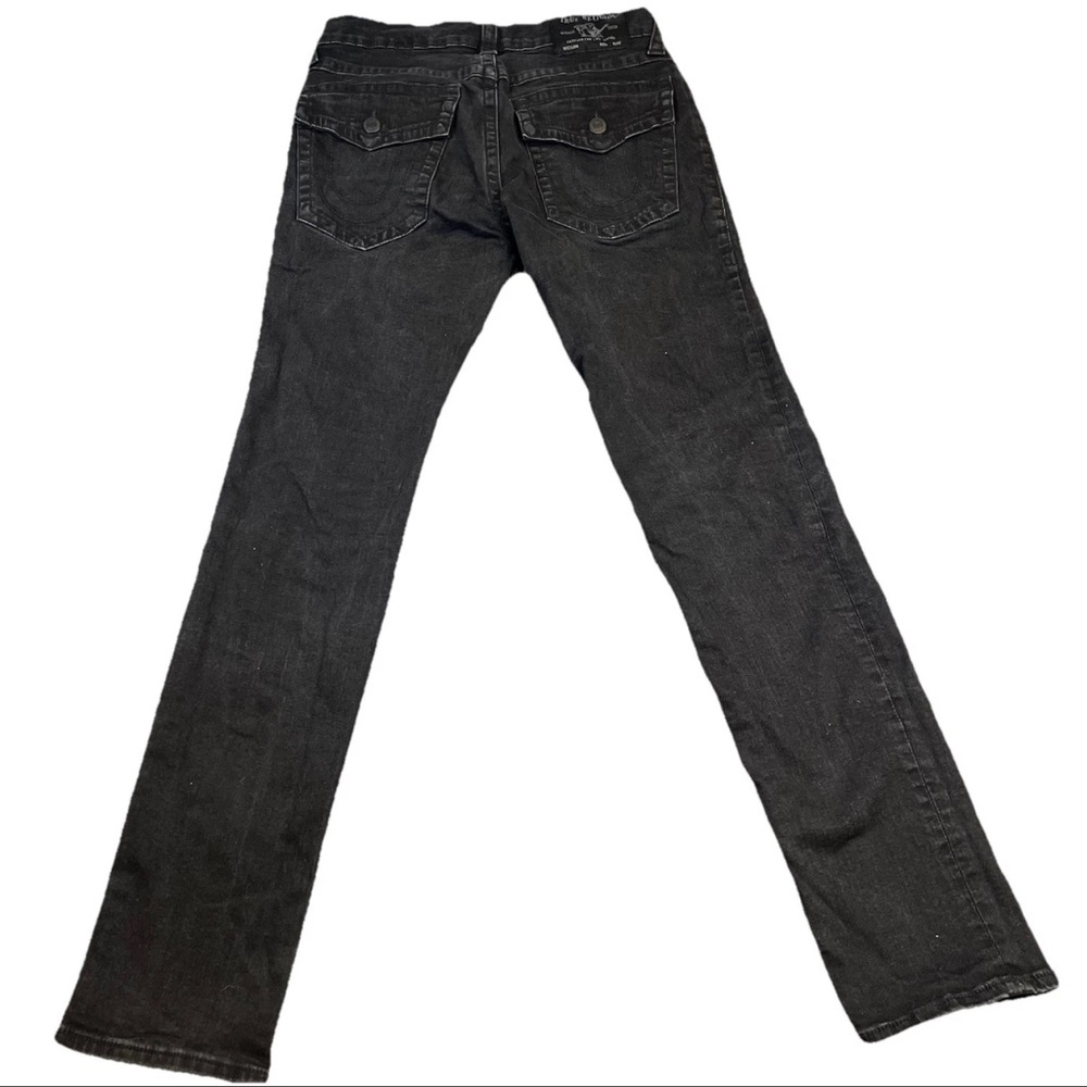 True Religion Jeans Mens 31x32 Black Rocco Relaxed Skinny Flap Pocket Denim Pant